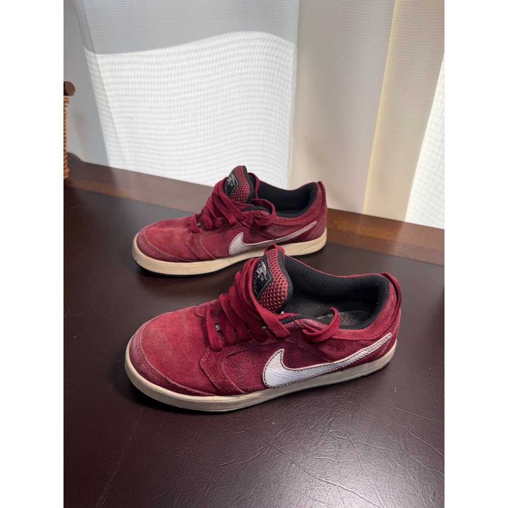 Nike SB Paul Rodriguez 4 Kids 3.5Y Burgundy Suede Skate Shoes 407441-600
